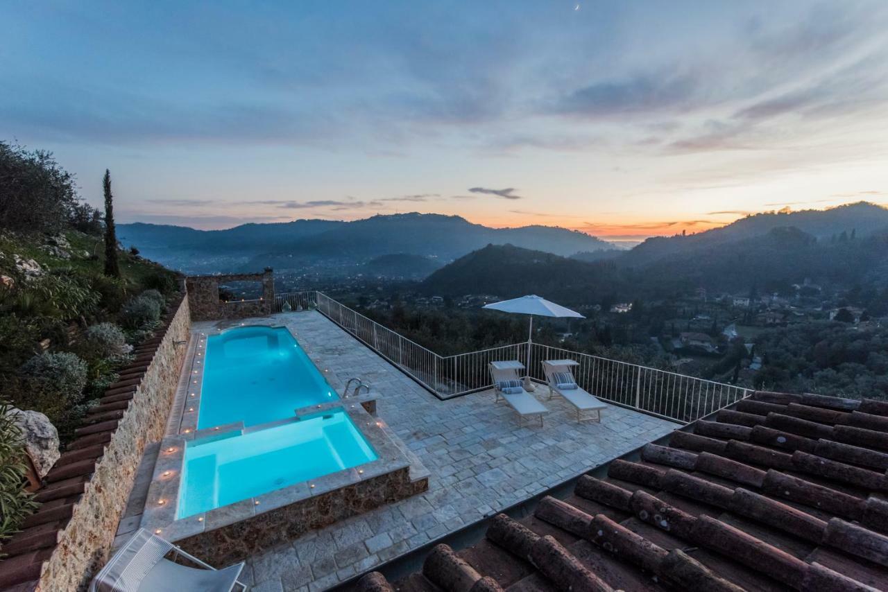 Charming Farmhouse In The Hills, Private Pool, Sea View, Dream Panorama Camaiore Bagian luar foto